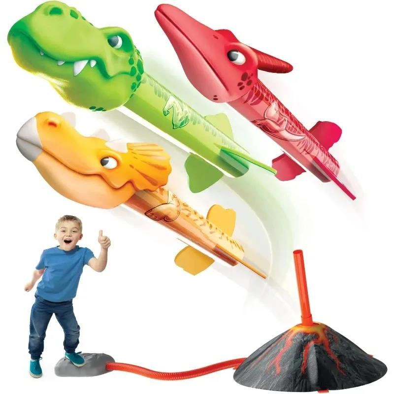 Kids Outdoor Jumping Toys - Flying Dinosaur Rocket Launcher Outdoor Kids