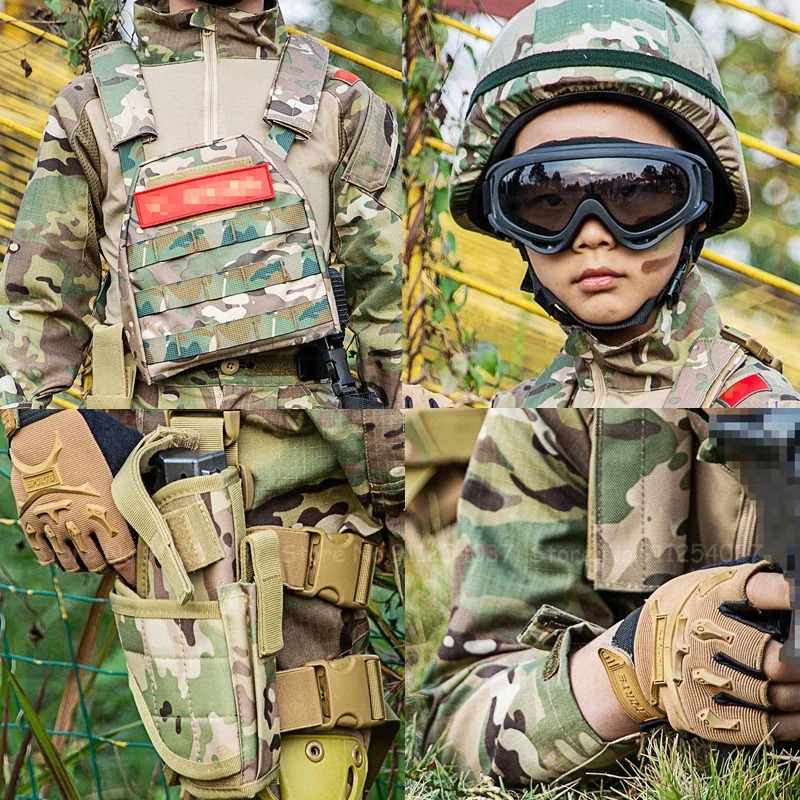 Kids Outdoor Vest - Children Tactical Camouflage Suit Special Forces