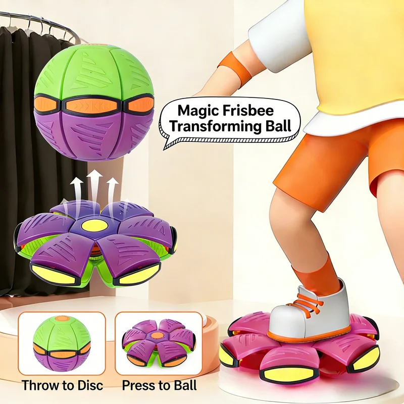 Kids Outdoor Jumping Toys - Outdoor&Indoor Parent-Child Foot Deformable Flying Saucer