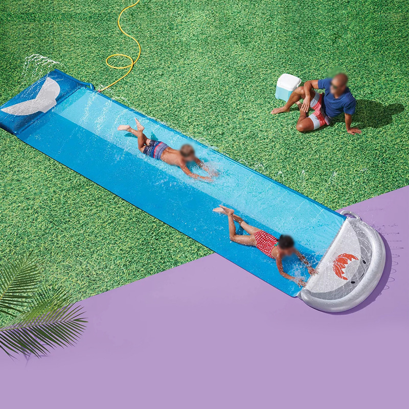Kids Outdoor Water Slide - Interactive Shark Water Slide Mat for