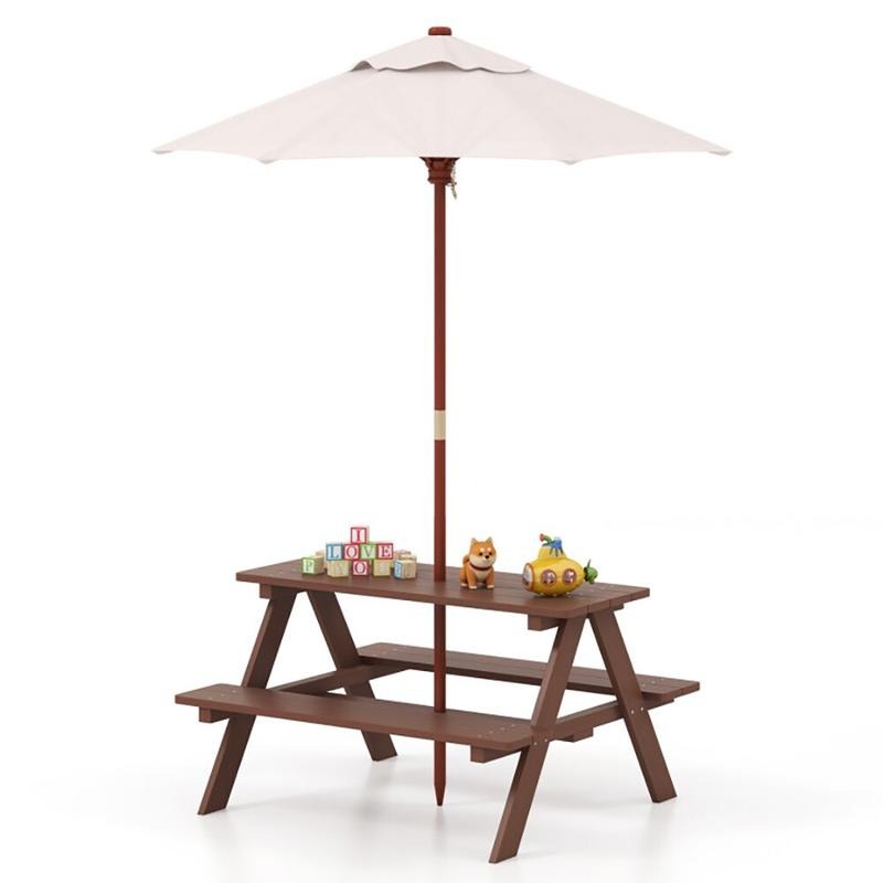 Kids Outdoor Picnic Table - Outdoor 4-Seat Kids Picnic Table Bench