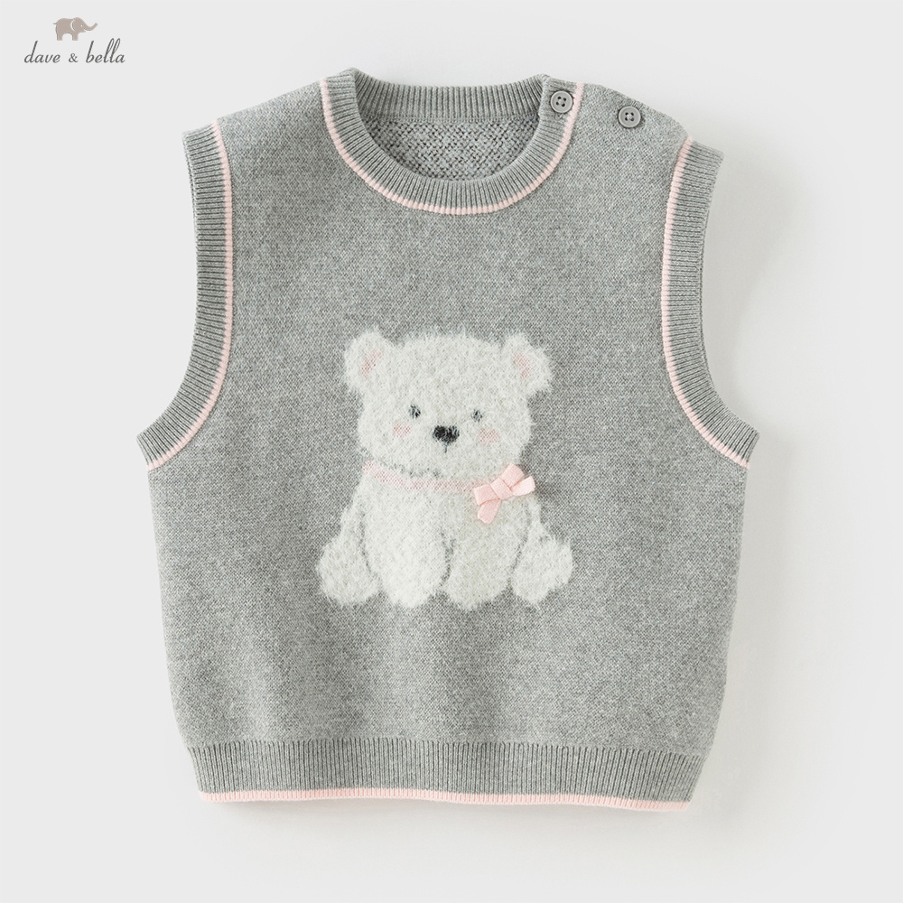 Kids Outdoor Vest - Dave Bella Girls' Autumn Sweater Vest