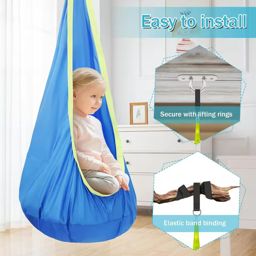 Kids Pod Swing Seat Nylon Hang - Kids Outdoor Hanging Chair review and price