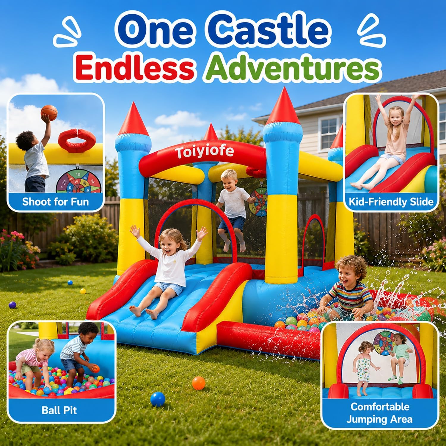 Bounce House for Kids 3-6, Tod - Kids Outdoor Jumping Castle review and price