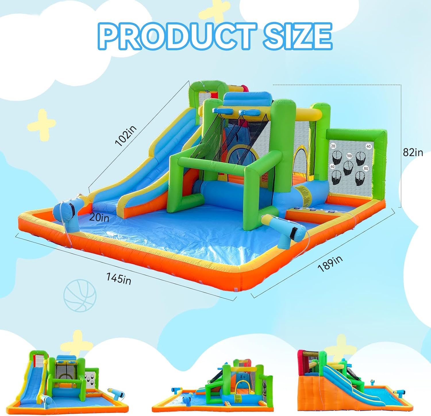 FBSPORT Inflatable Bounce Hous - Kids Outdoor Water Slide review and price