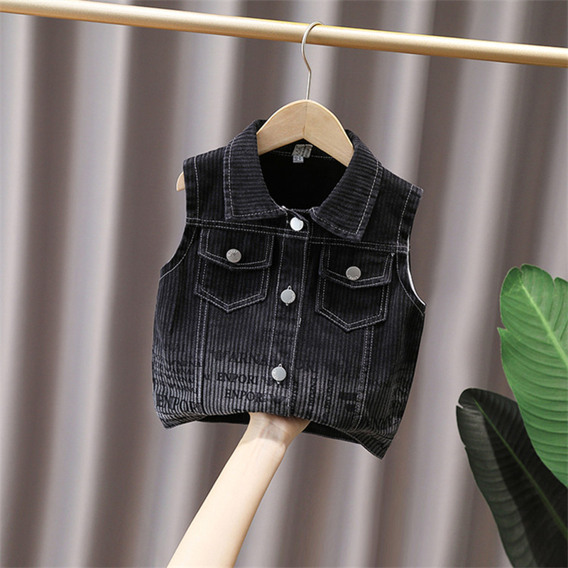 Boy Black Denim Vest Spring Au - Kids Outdoor Vest review and price