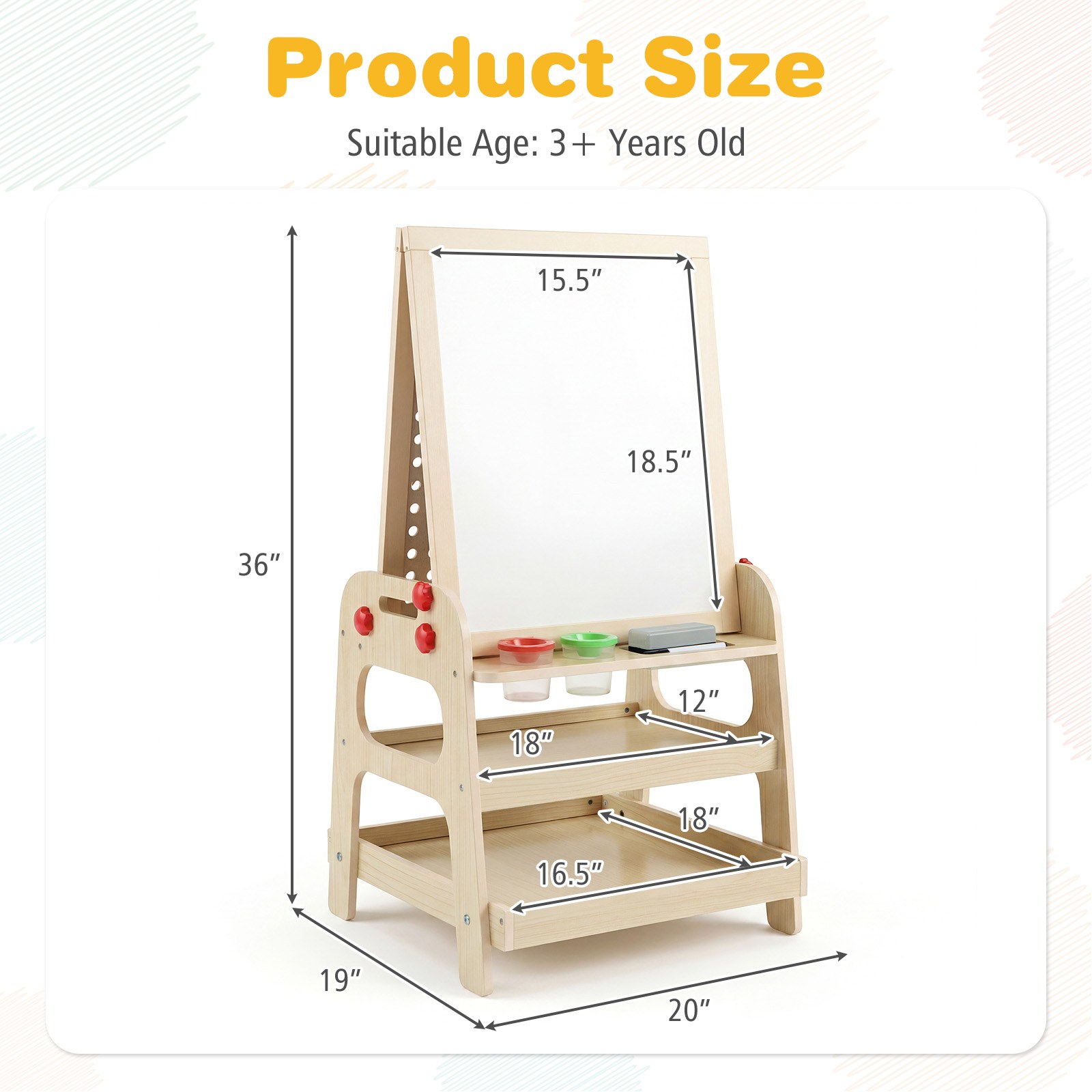 2-in-1 Easel for Kids Wooden A - Kids Outdoor Easel review and price