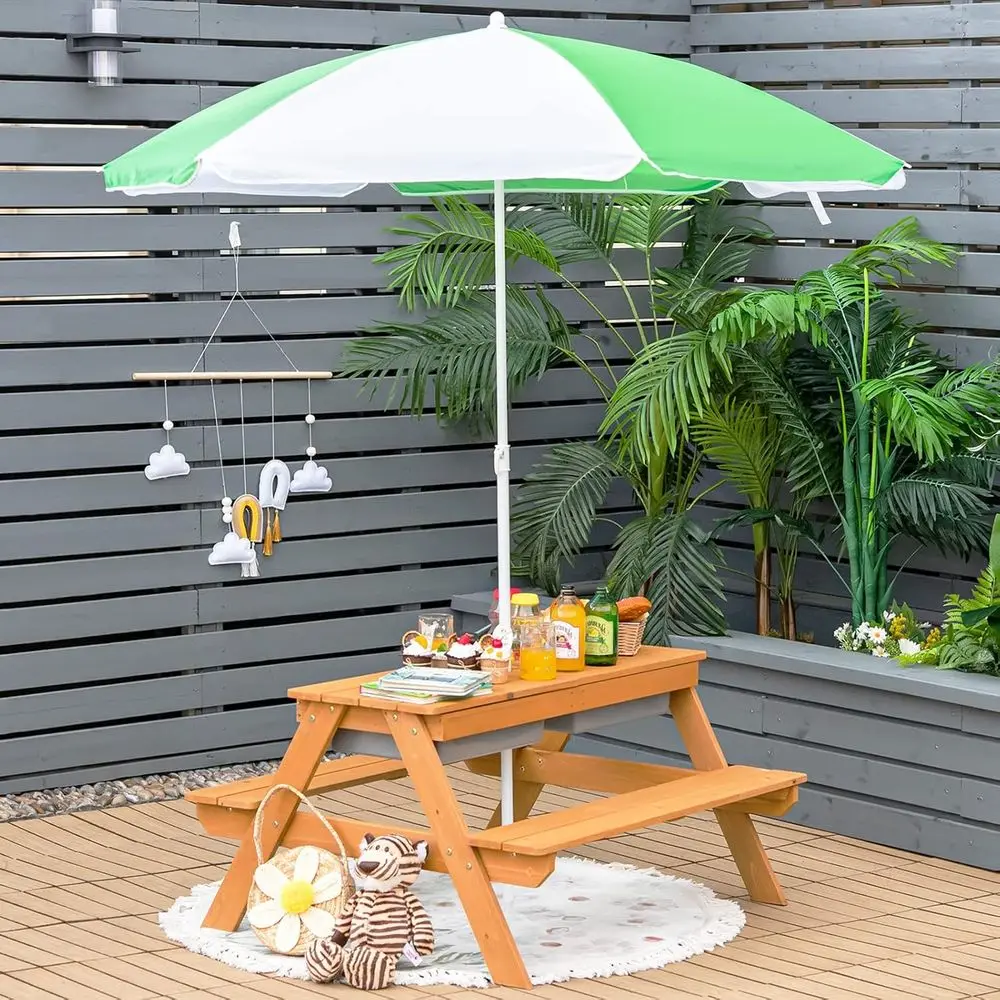 4-in-1 Wooden Sand & Water Pic - Kids Outdoor Picnic Table review and price