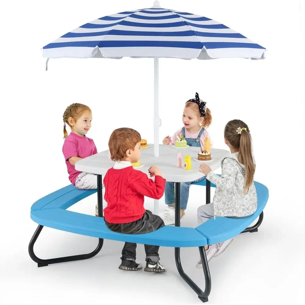 8-Person Kids Picnic Table wit - Kids Outdoor Picnic Table review and price