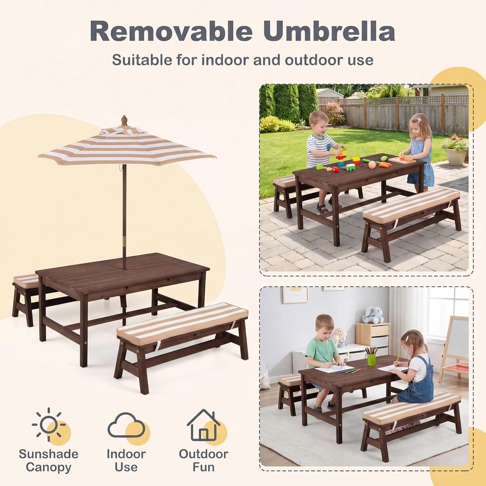 Kids Picnic Table, Large 42“x  - Kids Outdoor Picnic Table review and price