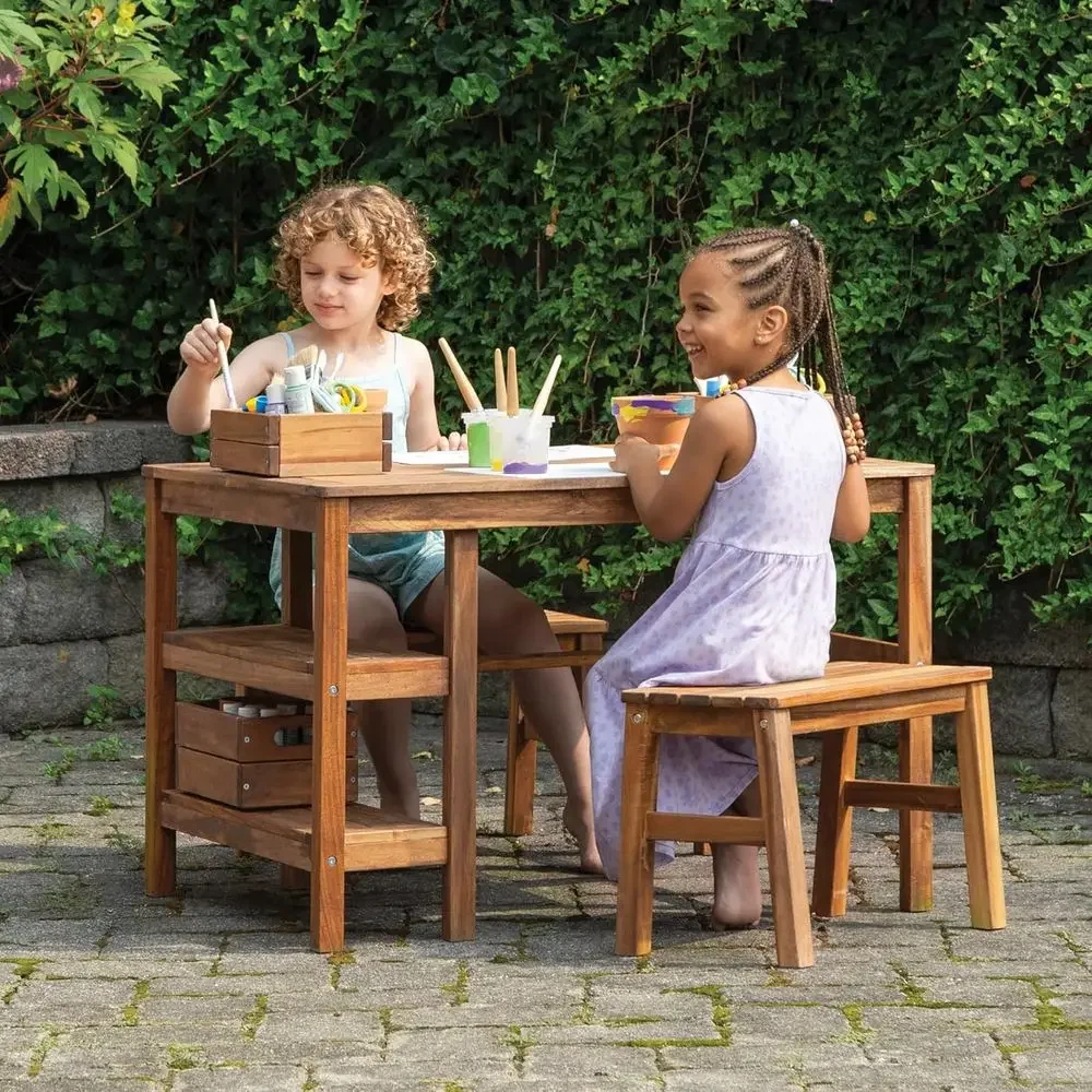 Kids Outdoor Crat Table and 2  - Kids Outdoor Picnic Table review and price