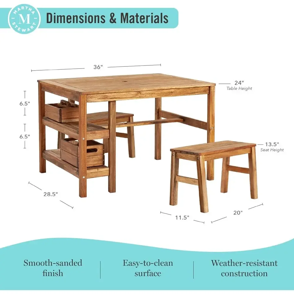 Kids Outdoor Crat Table and 2  - Kids Outdoor Picnic Table review and price