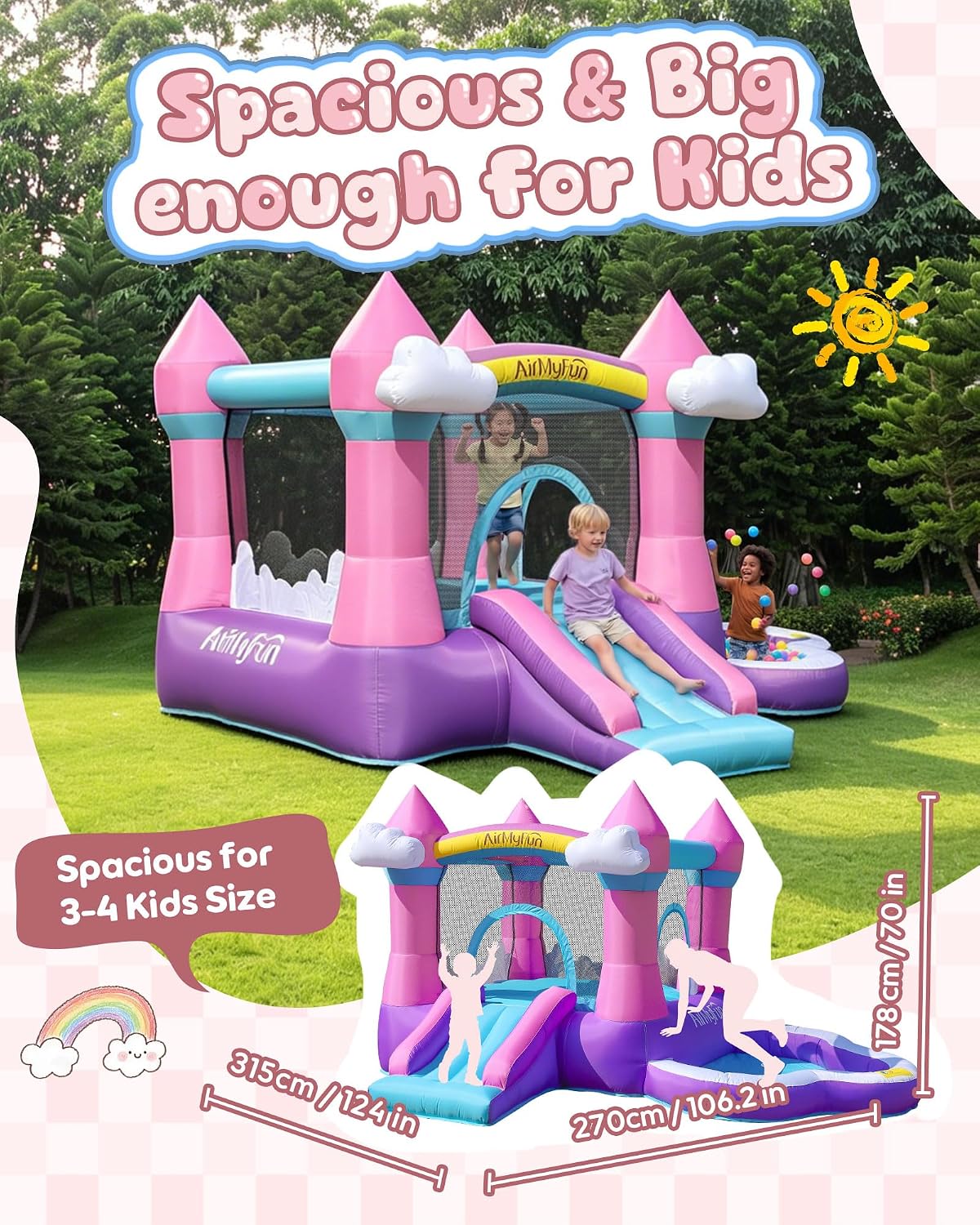 Pink Indoor/Outdoor Inflatable - Kids Outdoor Water Slide review and price