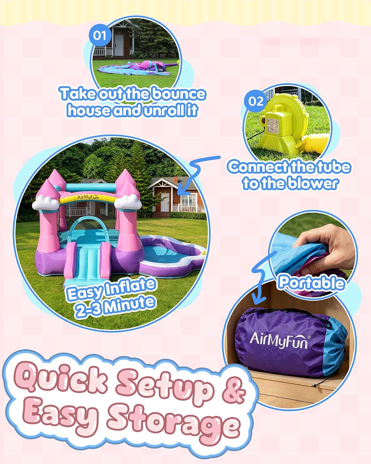 Pink Indoor/Outdoor Inflatable - Kids Outdoor Water Slide review and price