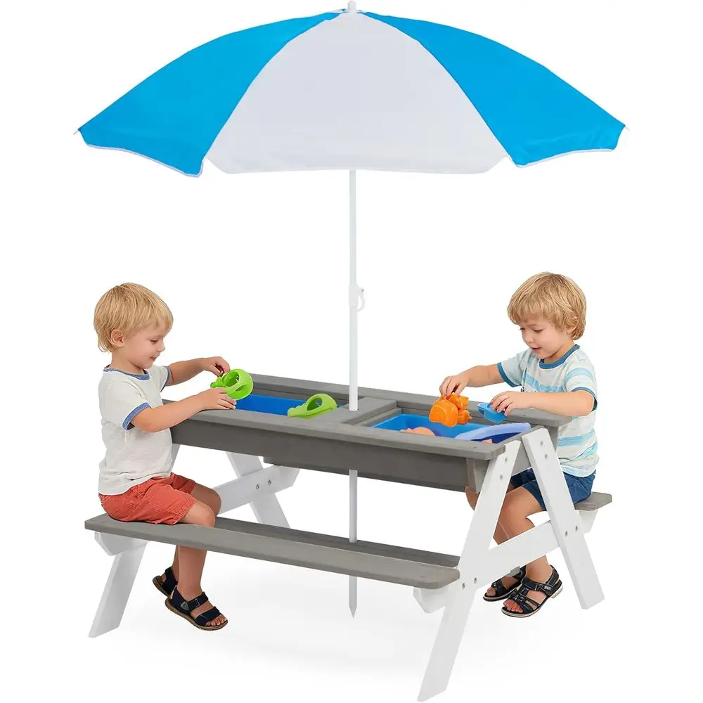 Convertible 3-in-1 Wooden Picn - Kids Outdoor Picnic Table review and price