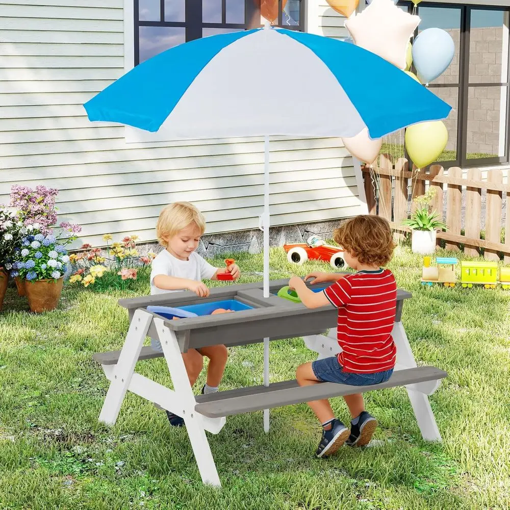 Convertible 3-in-1 Wooden Picn - Kids Outdoor Picnic Table review and price