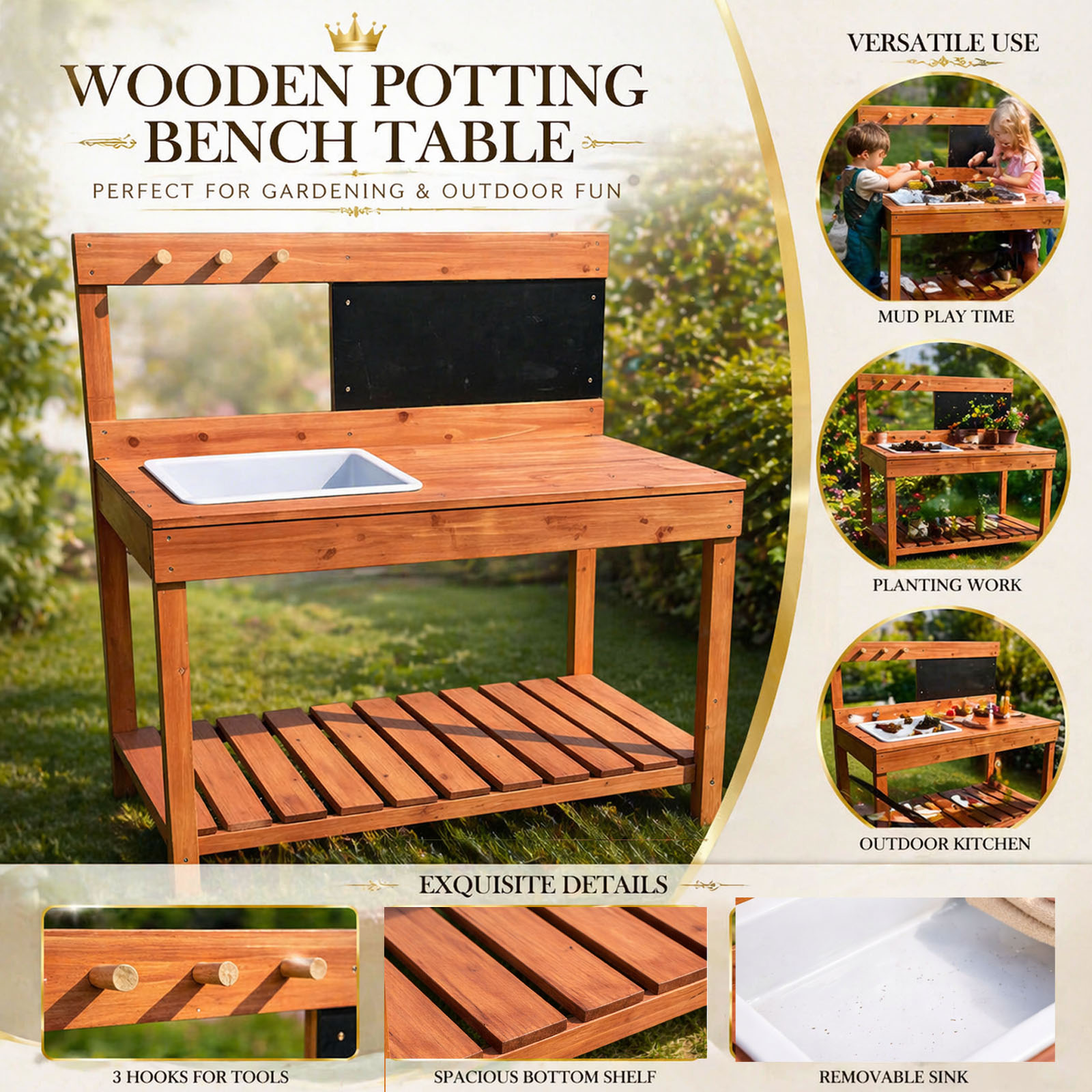 Wooden Potting Benches For Chi - Kids Outdoor Garden review and price