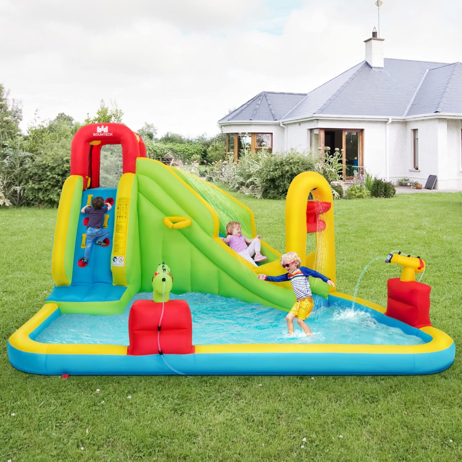 Mega Inflatable Water Park Bou - Kids Outdoor Water Slide review and price