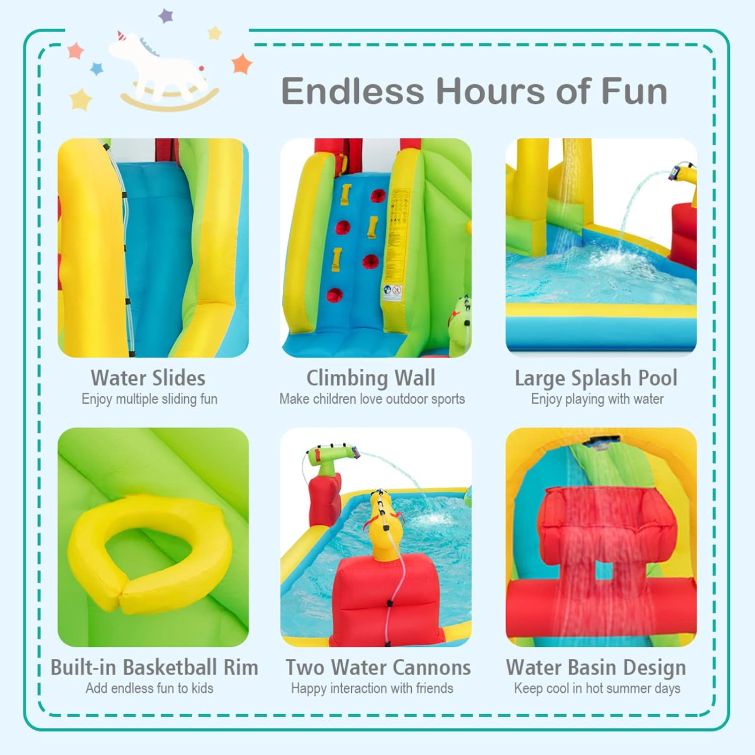 Mega Inflatable Water Park Bou - Kids Outdoor Water Slide review and price