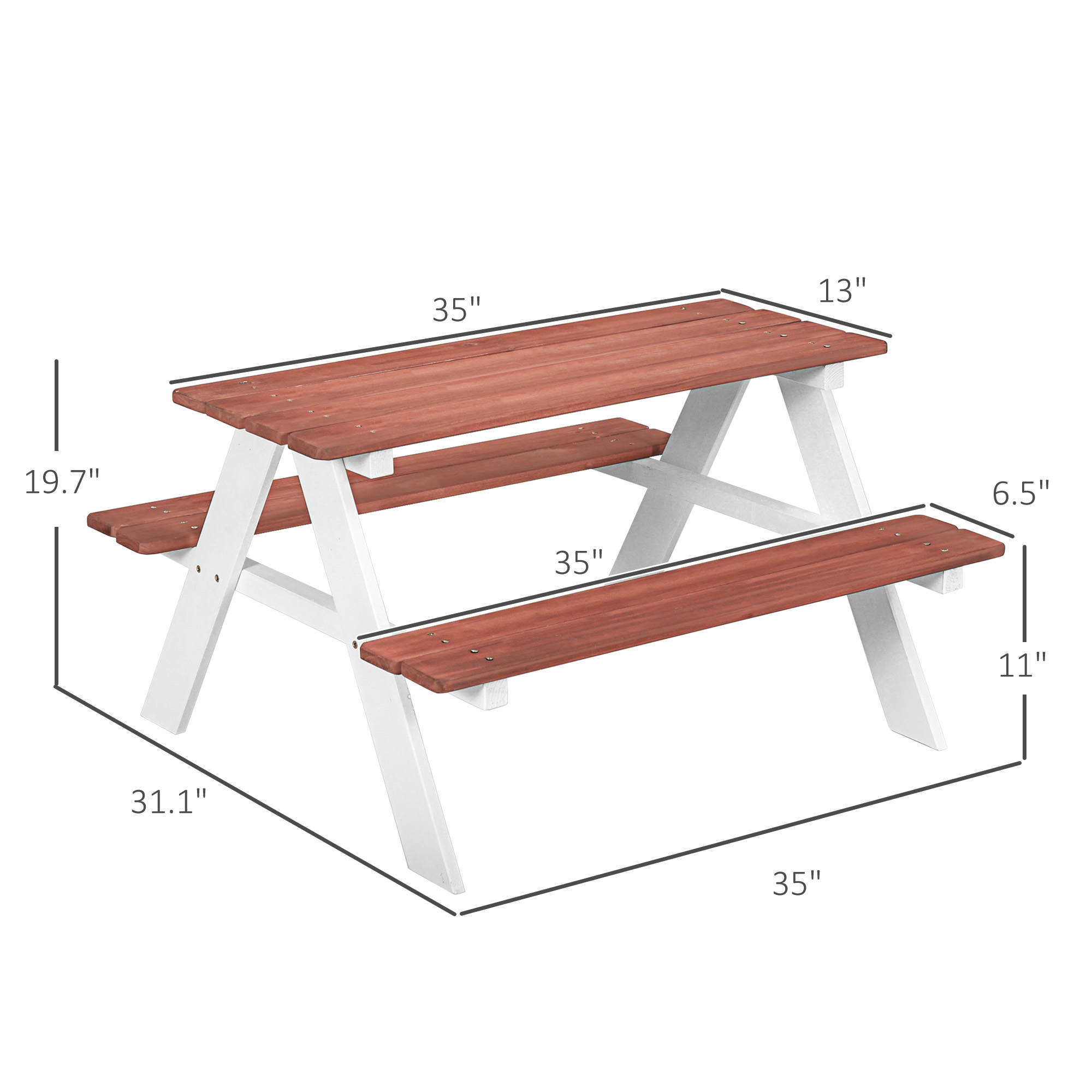 Kids Picnic Table Set, Wooden  - Kids Outdoor Picnic Table review and price
