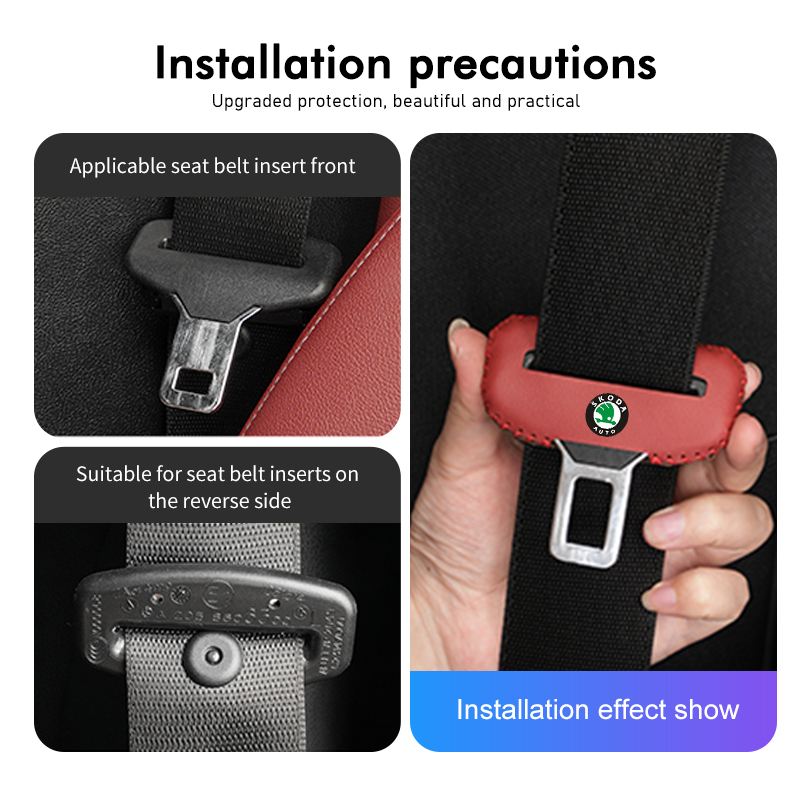 For Skoda PU Leather Car Seat  - Swing Seat Belt review and price