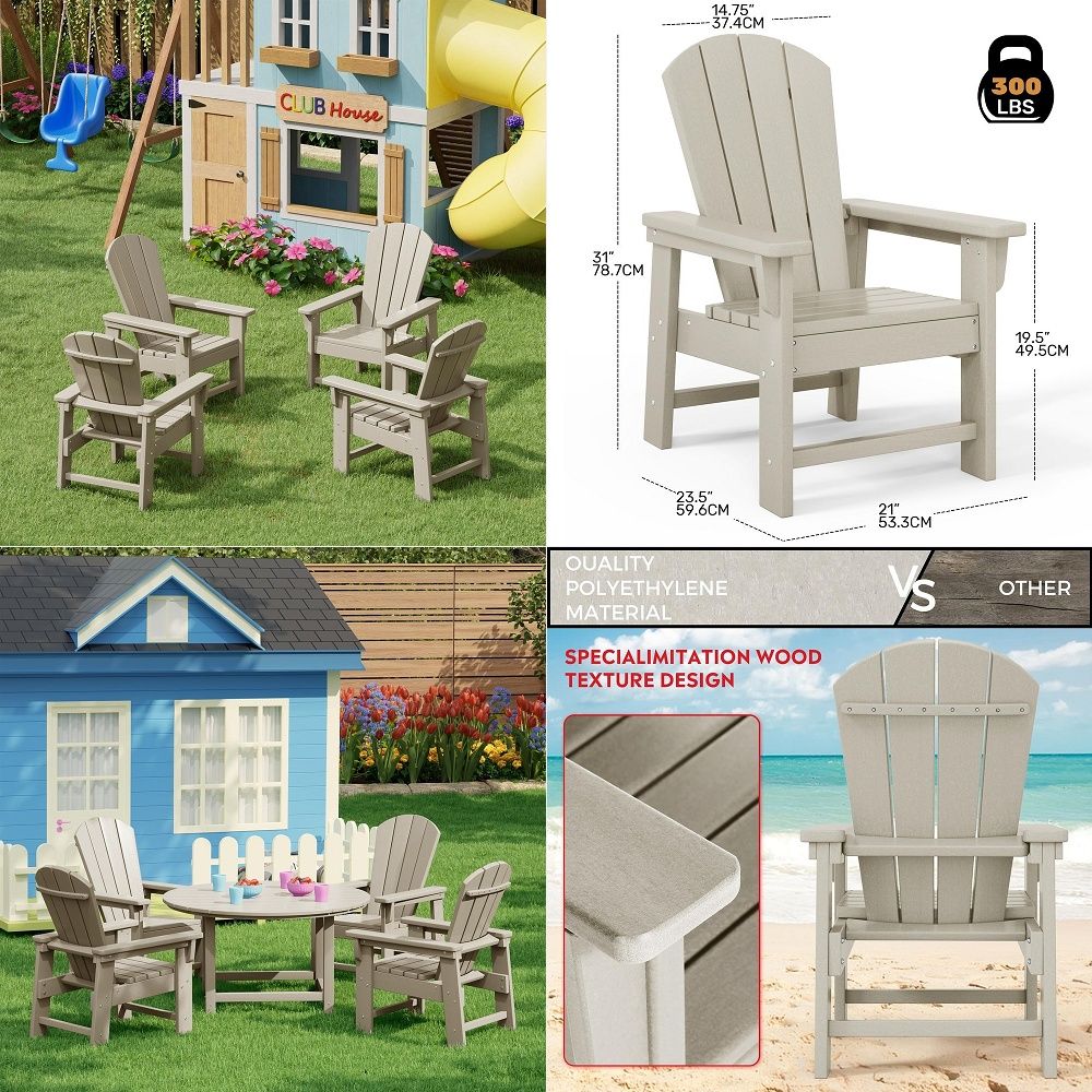 Kids Adirondack Chair Set of 4 - Kids Outdoor Lawn Chair review and price
