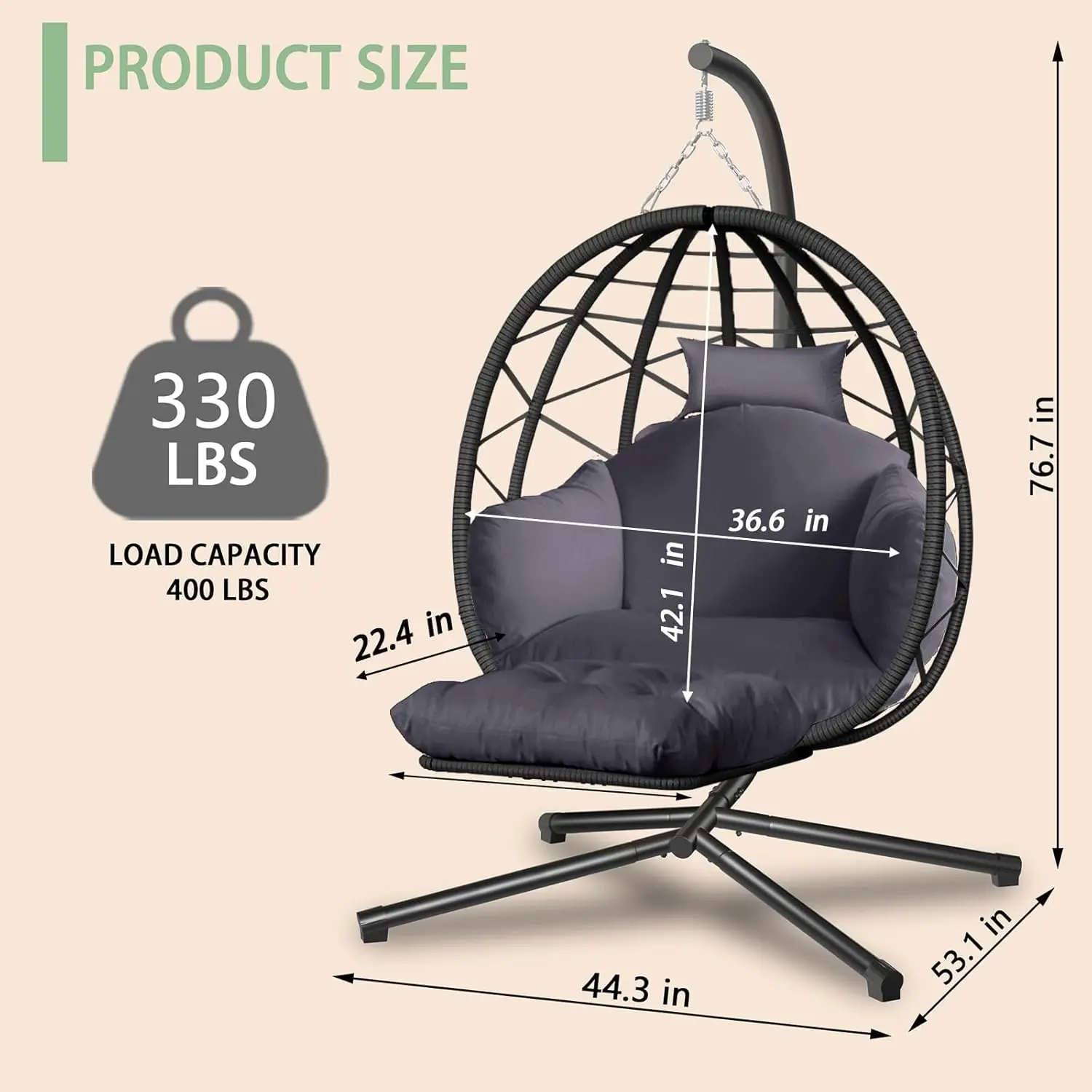 Hanging Egg Chair with Stand a - Kids Outdoor Egg Chair review and price