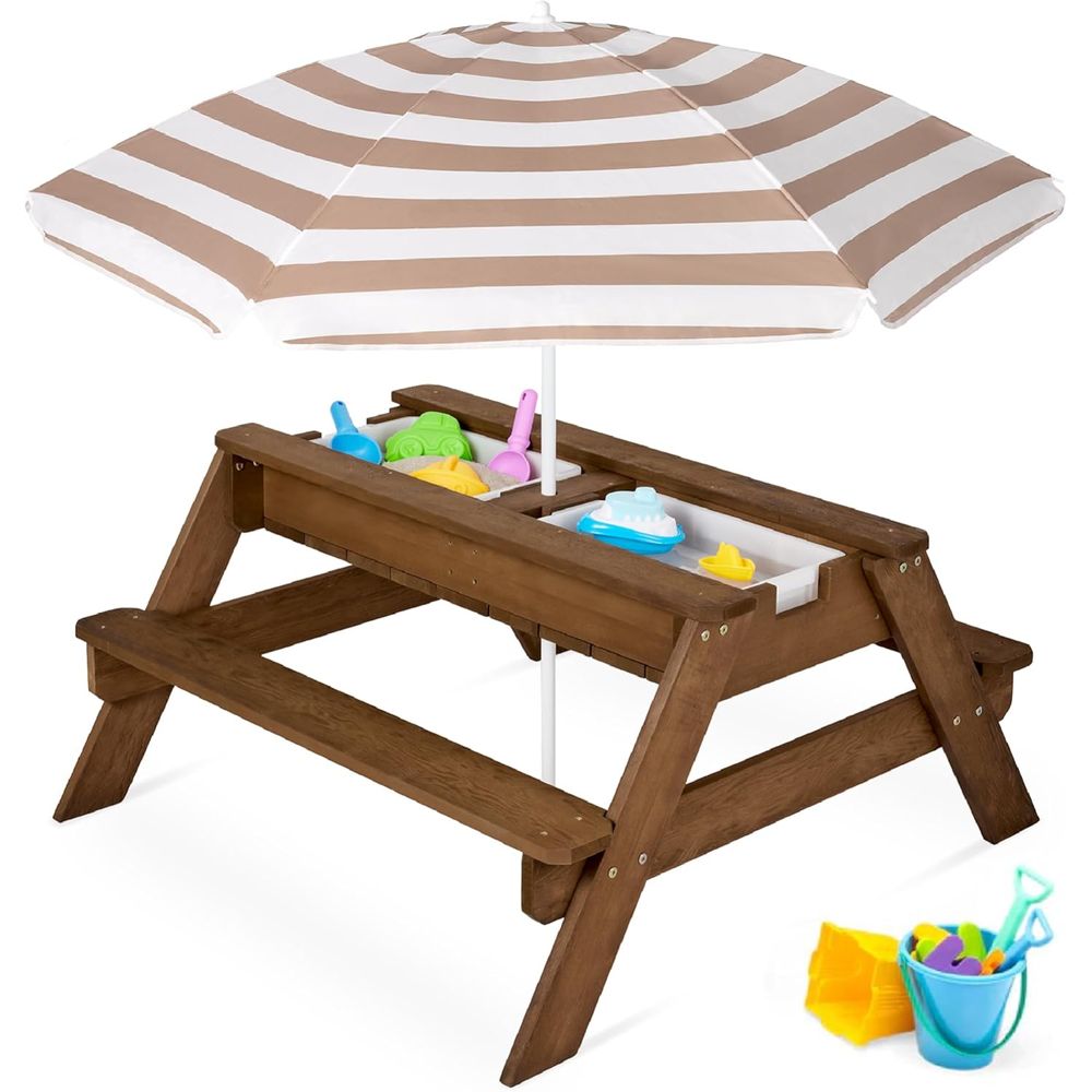 Kids Picnic Table with Umbrell - Kids Outdoor Picnic Table review and price