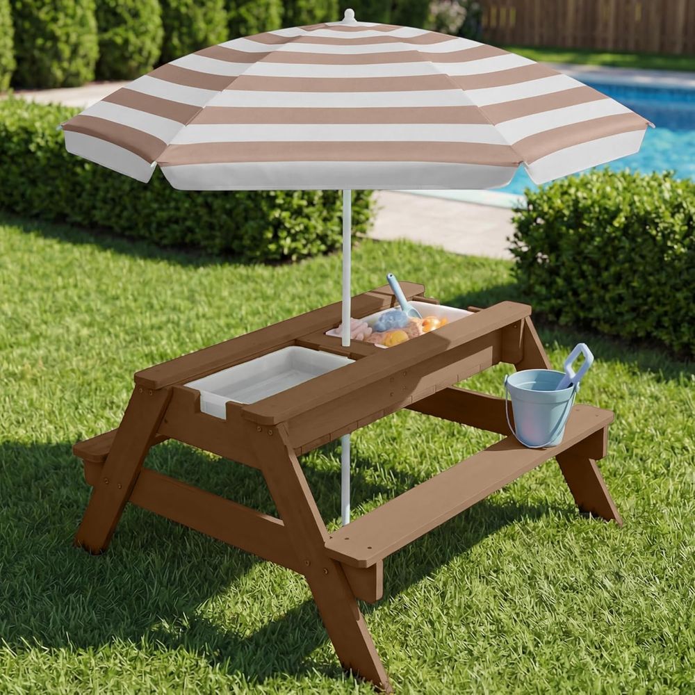Kids Picnic Table with Umbrell - Kids Outdoor Picnic Table review and price