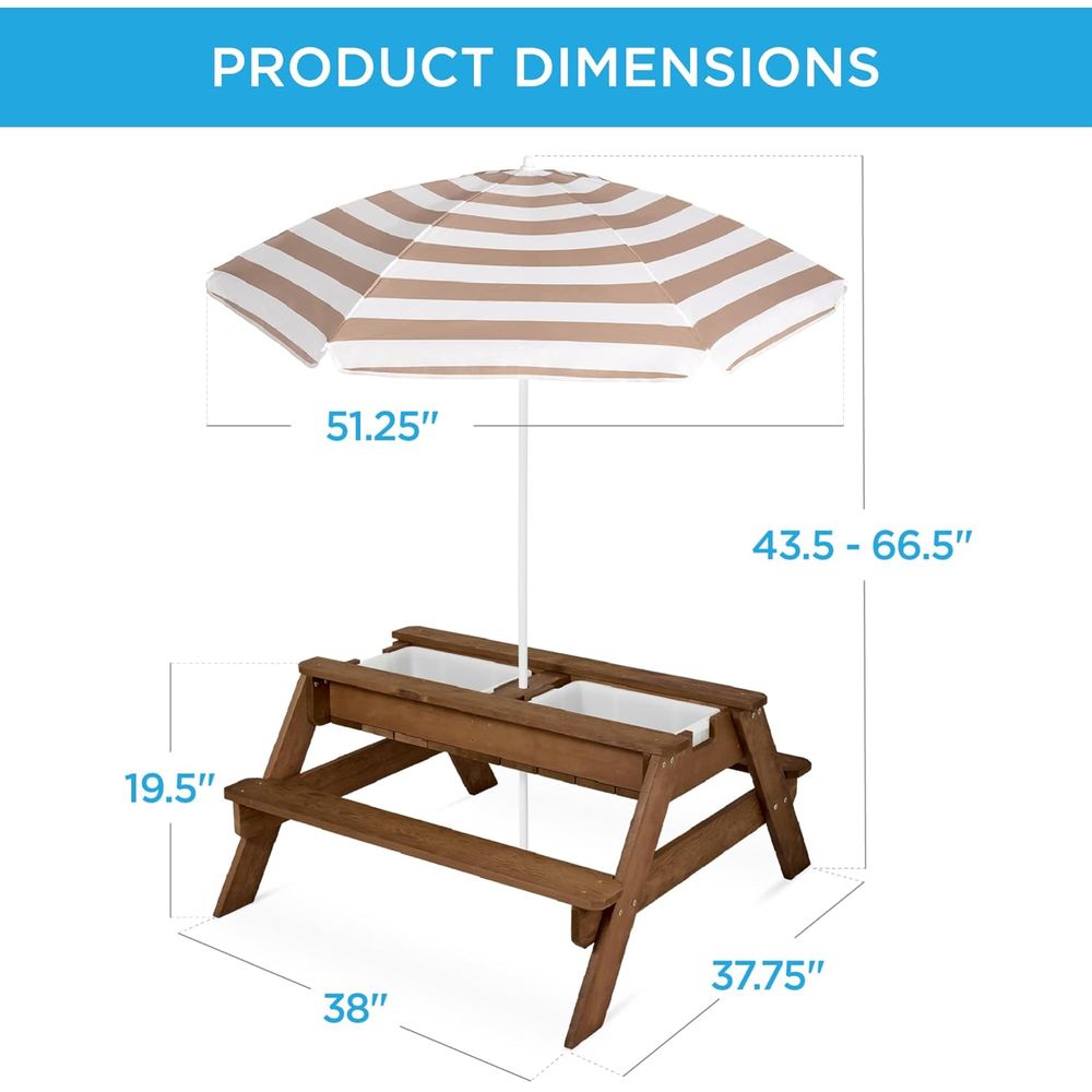 Kids Picnic Table with Umbrell - Kids Outdoor Picnic Table review and price