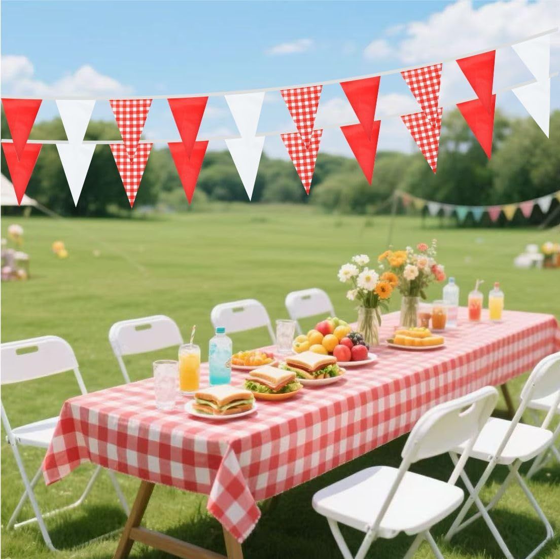 Red and White Banner Triangle  - Kids Outdoor Garden Set review and price