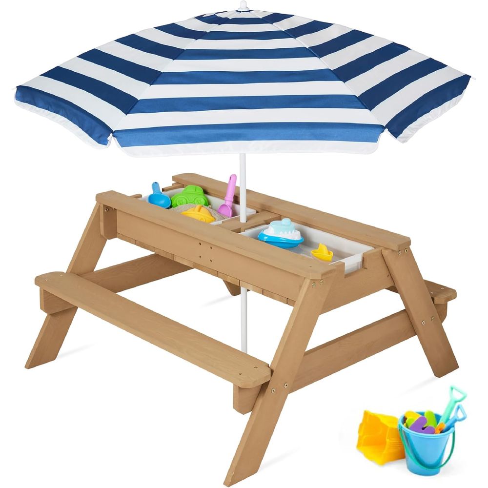Kids Picnic Table with Umbrell - Kids Outdoor Picnic Table review and price