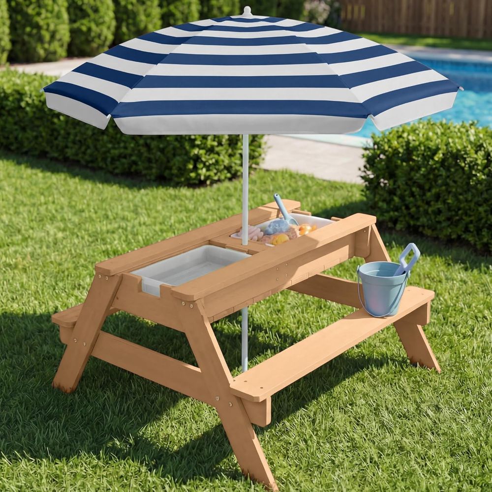 Kids Picnic Table with Umbrell - Kids Outdoor Picnic Table review and price