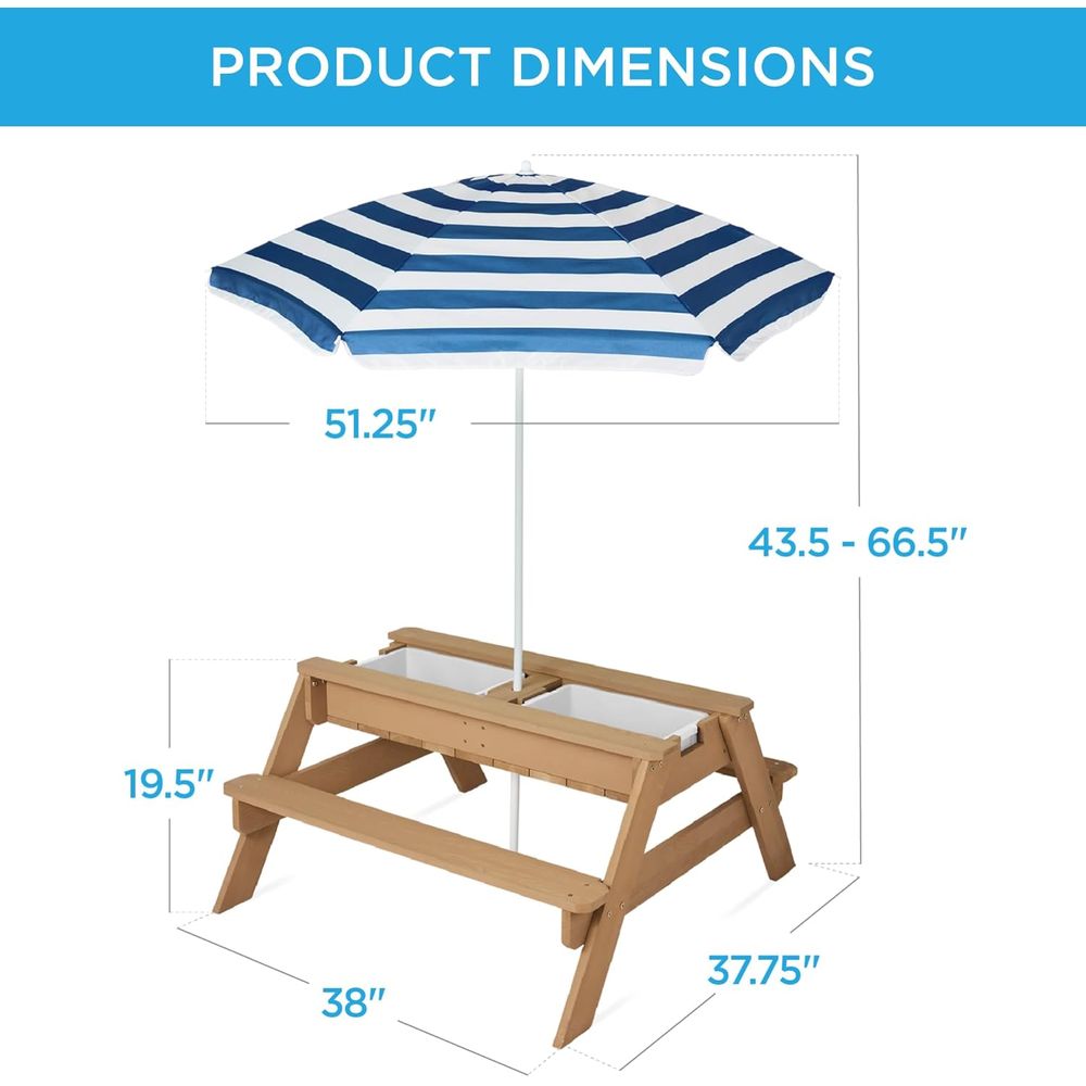 Kids Picnic Table with Umbrell - Kids Outdoor Picnic Table review and price
